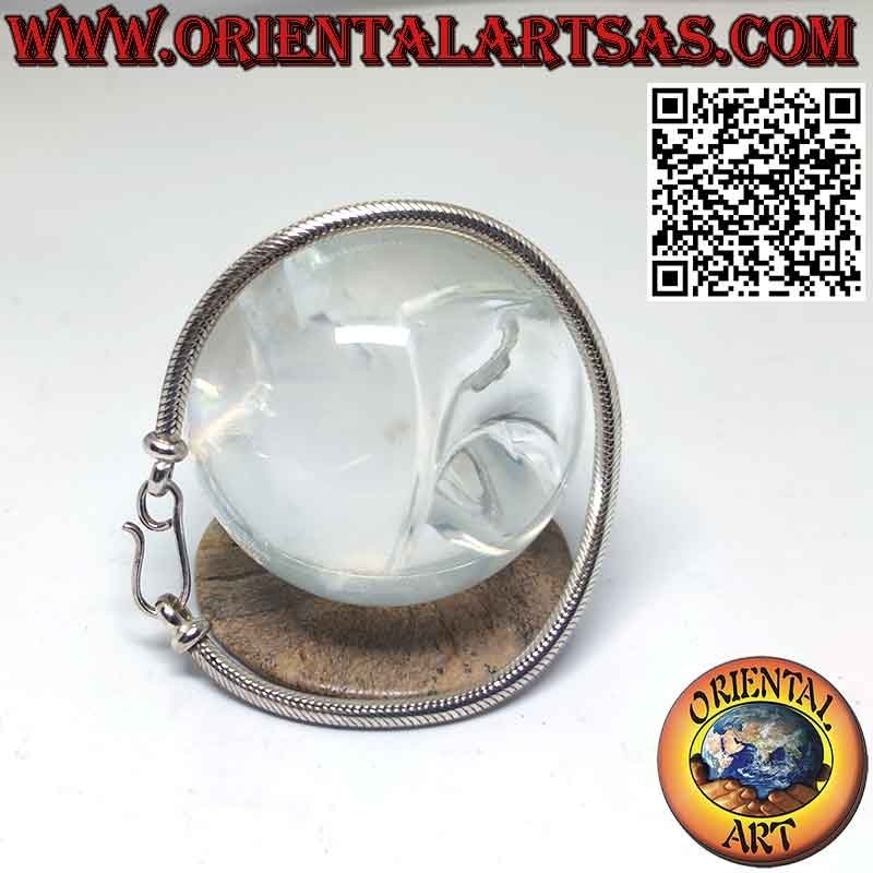 Pulsera clásica de plata maciza con eslabones "serpiente" de 19 cm x 4 mm