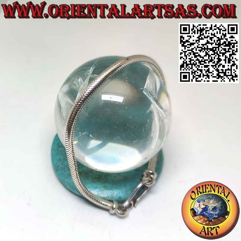 Pulsera clásica de plata maciza con eslabones "serpiente" de 19 cm x 4 mm