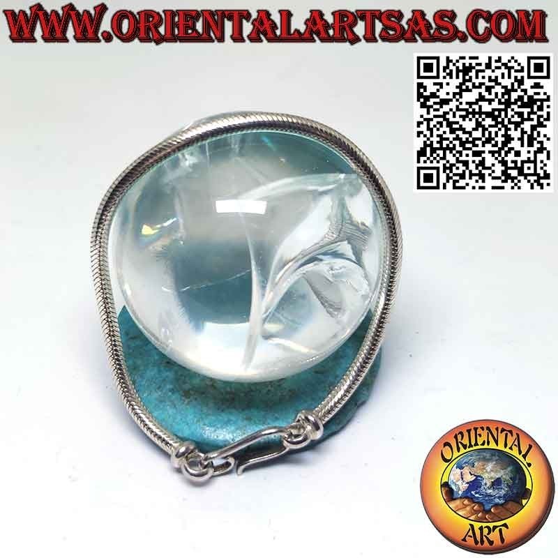 Pulsera clásica de plata maciza con eslabones "serpiente" de 19 cm x 4 mm