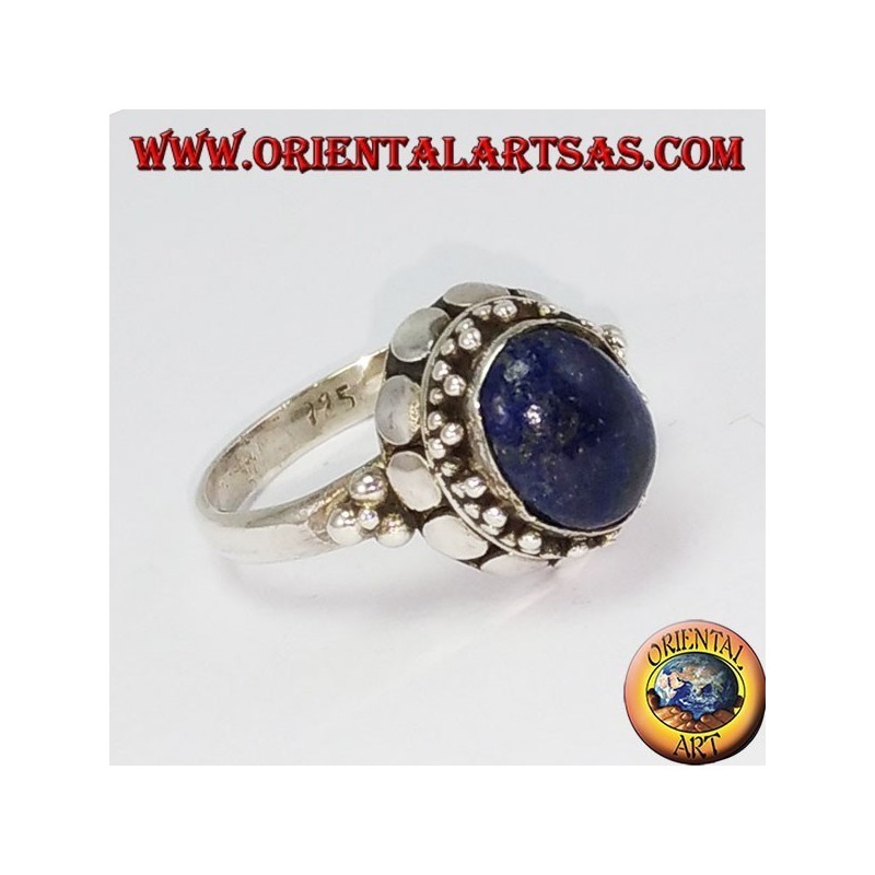 Bague en argent avec Lapislazzuli ovale naturel