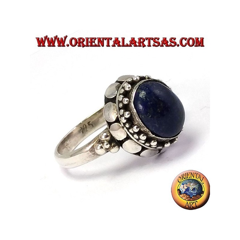 Bague en argent avec Lapislazzuli ovale naturel