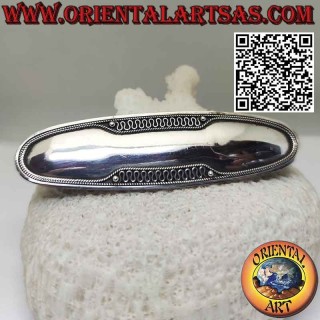 Pasador de pelo en plata 925 ovalada con ondas en los bordes (clip de acero)