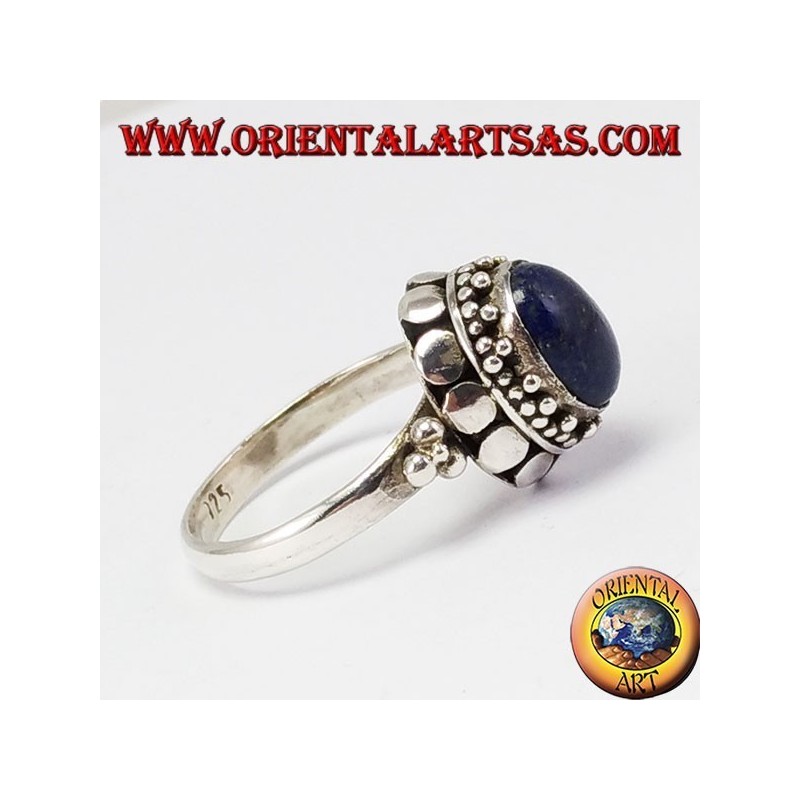 Anello d'argento con Lapislazzuli naturale ovale