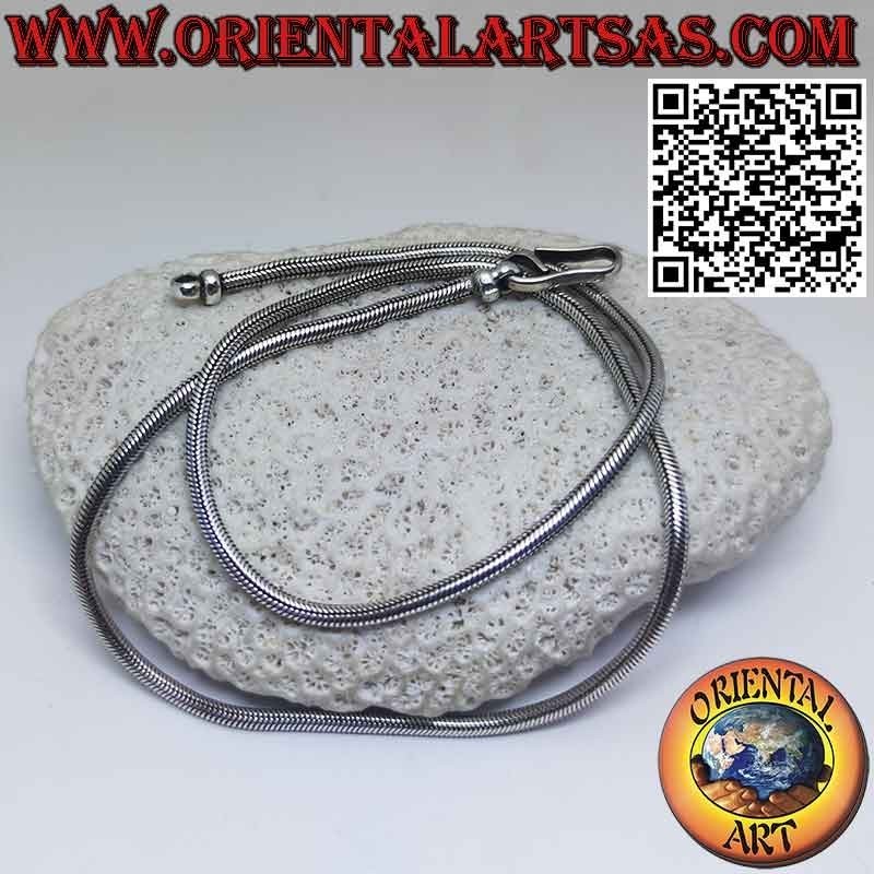 Collana snake in argento 700‰ della lunghezza di cm 48 spessore 3 mm