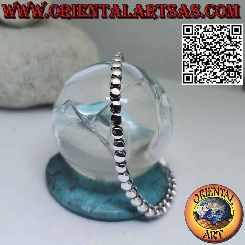 Pulsera luminosa en plata 925 ‰ compuesta por una hilera de cilindros