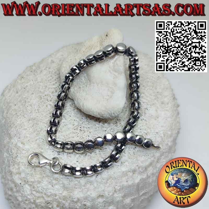 Leuchtendes Armband aus 925er Silber bestehend aus einer Reihe von Zylindern