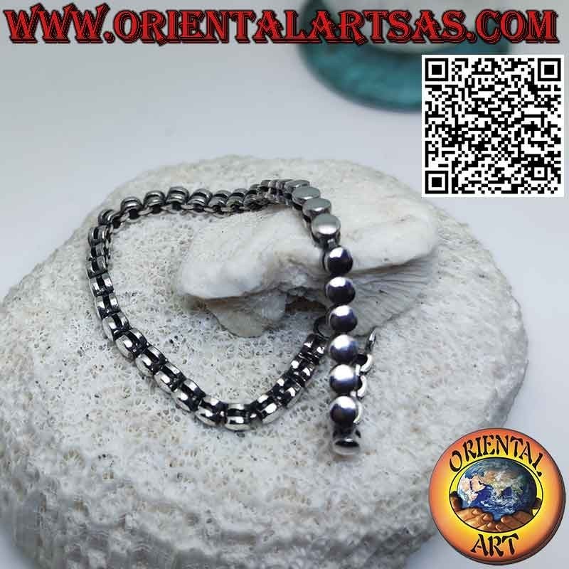 Leuchtendes Armband aus 925er Silber bestehend aus einer Reihe von Zylindern