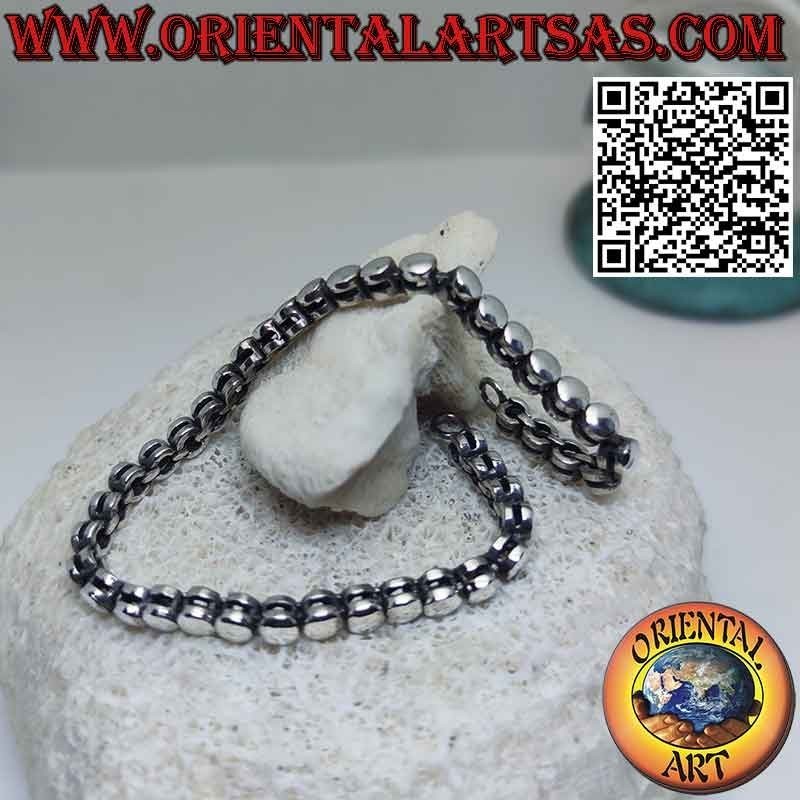 Bracelet lumineux en argent 925‰ composé d'une rangée de cylindres