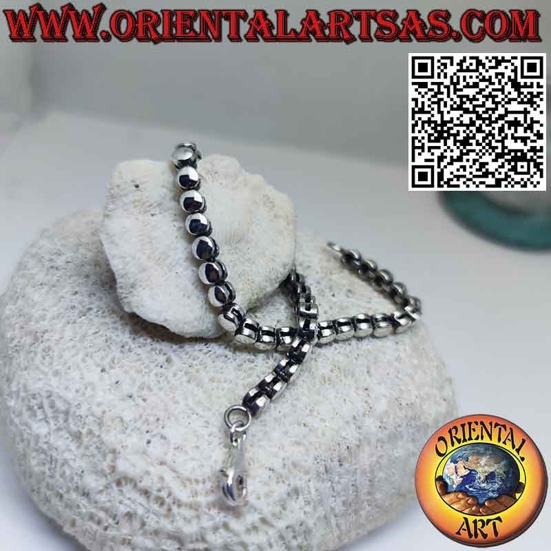 Pulsera luminosa en plata 925 ‰ compuesta por una hilera de cilindros