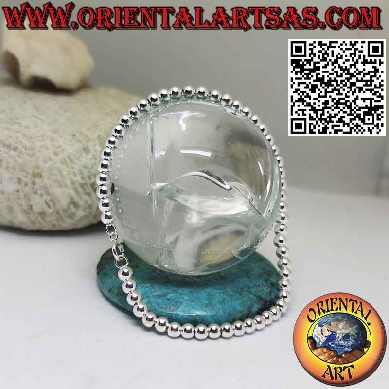 Bracciale Argento 925, Sfere 4mm Infilate su Catenina | Oriental Art