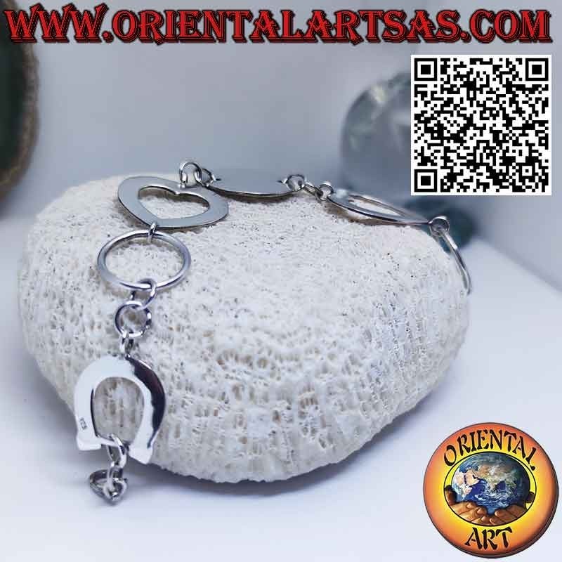 Bracciale Argento Tondo, Cuori e Ferro di Cavallo | Oriental Art