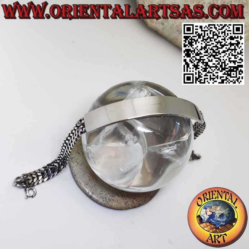 Bracelet maille argent 925 avec plaque rigide personnalisable