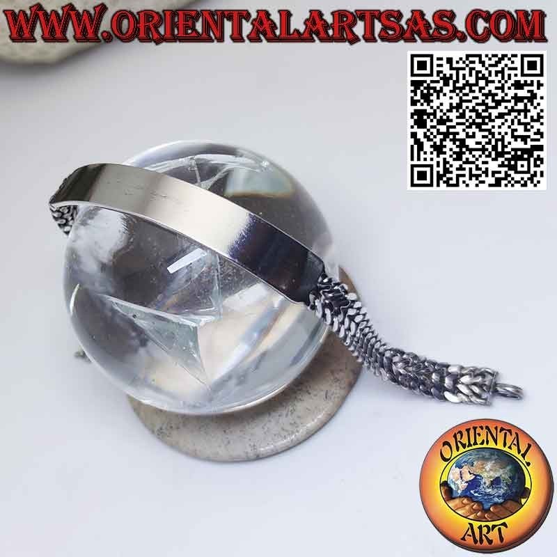 Bracelet maille argent 925 avec plaque rigide personnalisable