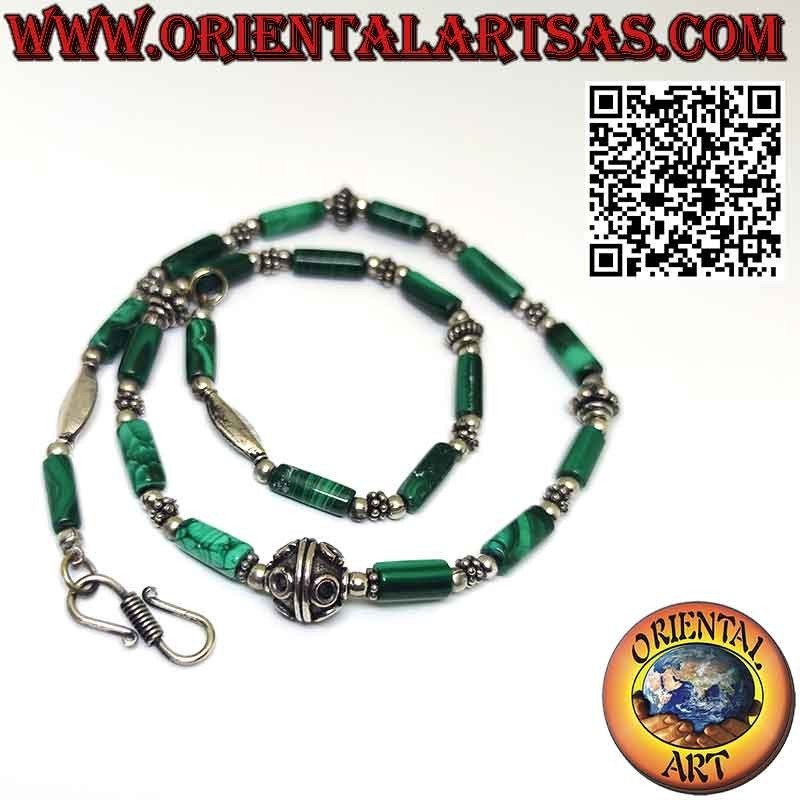 Collar de Malaquita Natural y Plata | Joya Única | Oriental Art