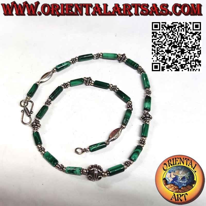 Collar de Malaquita Natural y Plata | Joya Única | Oriental Art
