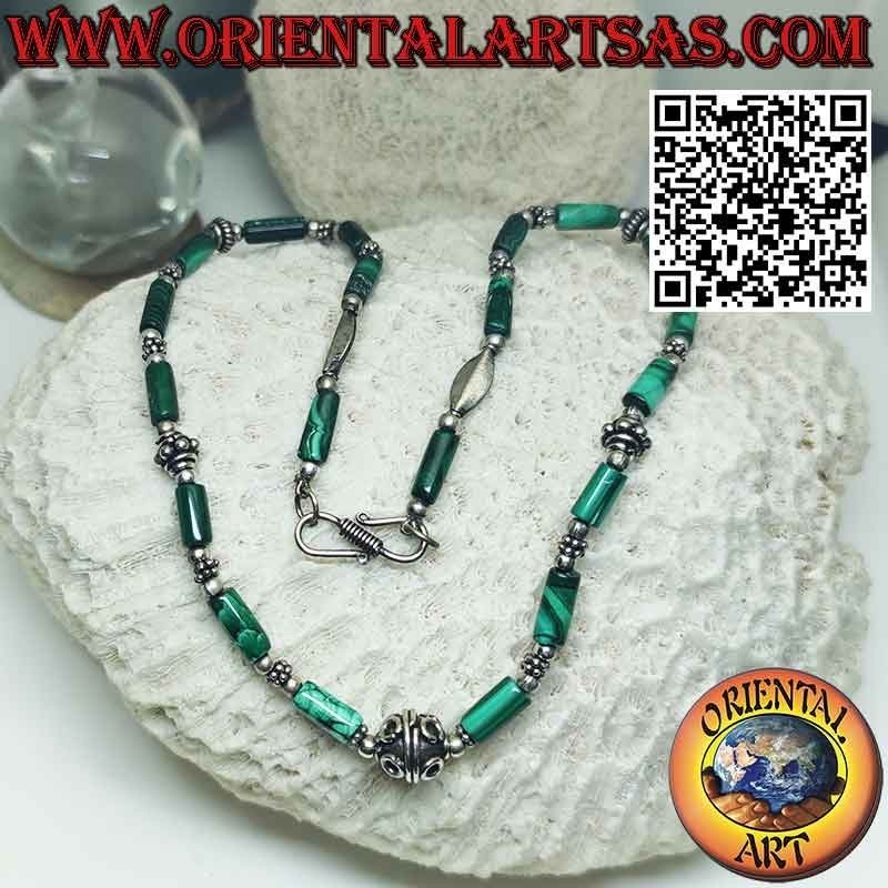 Collar de Malaquita Natural y Plata | Joya Única | Oriental Art