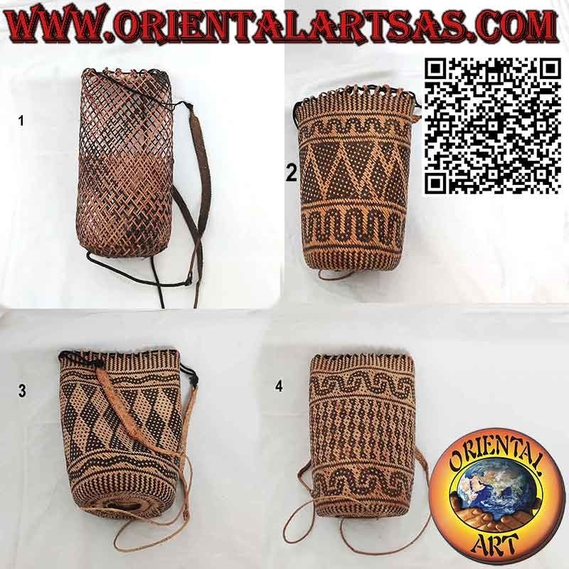 Handgewebter Rattan-Rucksack, hergestellt von den Dayaks von Borneo Kalimantan