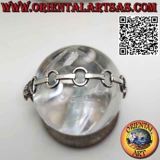 Bracelet en argent 925 avec ovales croisés reliés par une barre