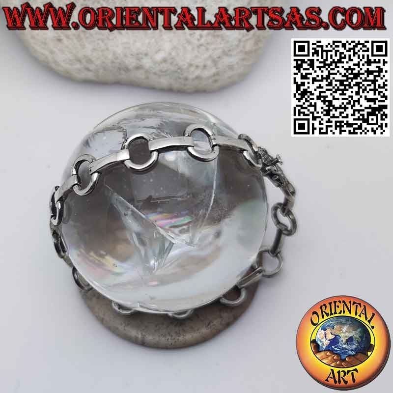 Armband aus 925er Silber mit kreuzförmigen Ovalen, die durch einen Balken verbunden sind