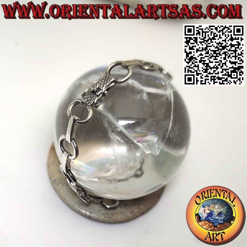 Bracelet en argent 925 avec ovales croisés reliés par une barre