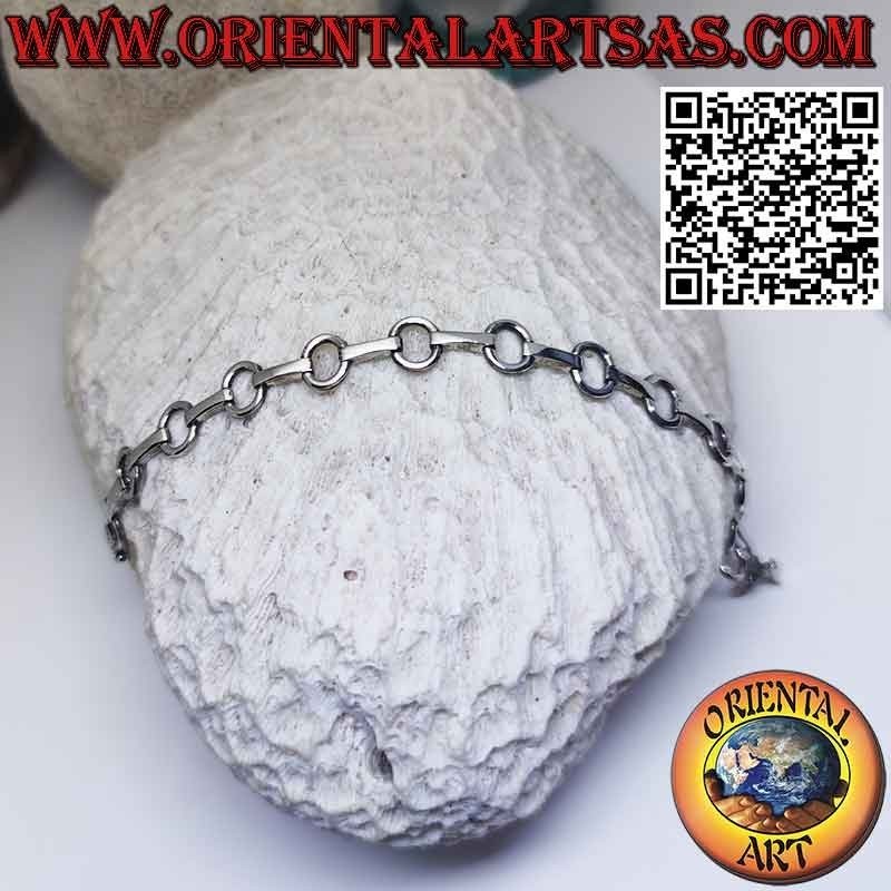 Armband aus 925er Silber mit kreuzförmigen Ovalen, die durch einen Balken verbunden sind