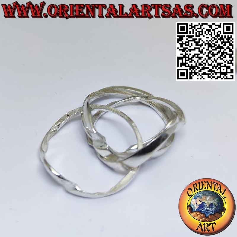 Anillo de fe turca de cuatro hilos en plata maciza 925