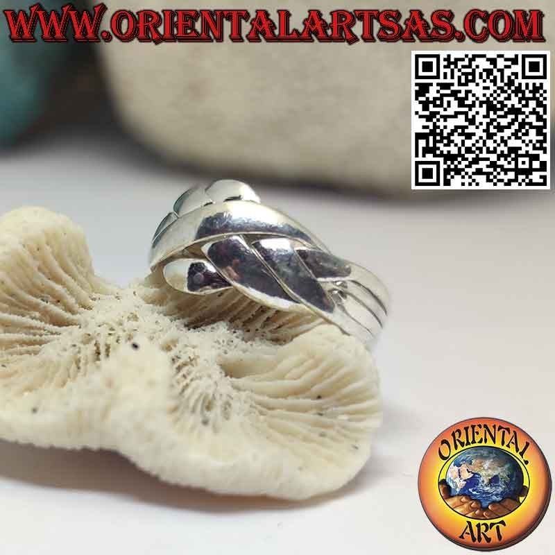 Anillo de fe turca de cuatro hilos en plata maciza 925