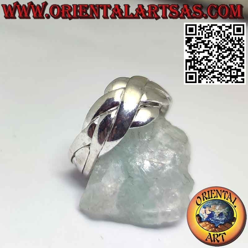 Anillo de fe turca de cuatro hilos en plata maciza 925