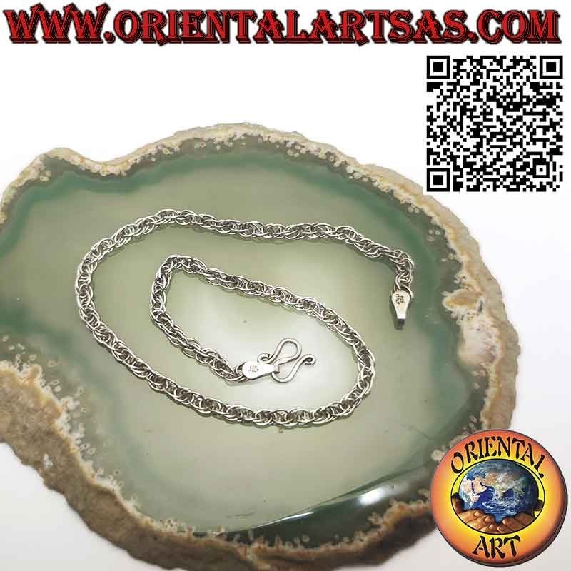 Torchon knit anklet in hypoallergenic nickel-free 925‰ silver