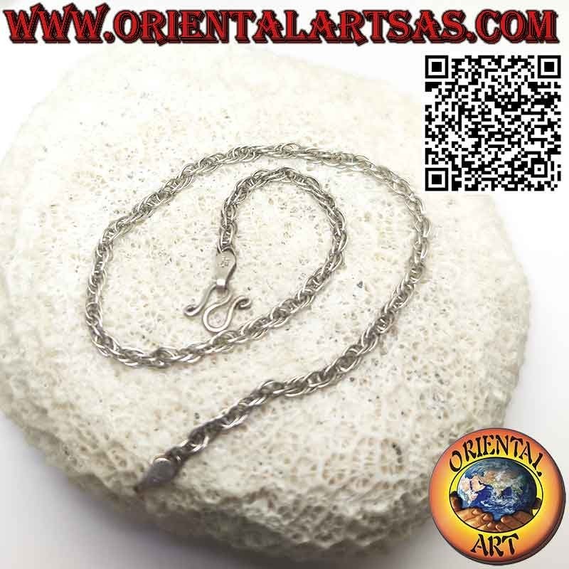 Torchon-Strick-Fußkettchen aus hypoallergenem, nickelfreiem 925‰-Silber