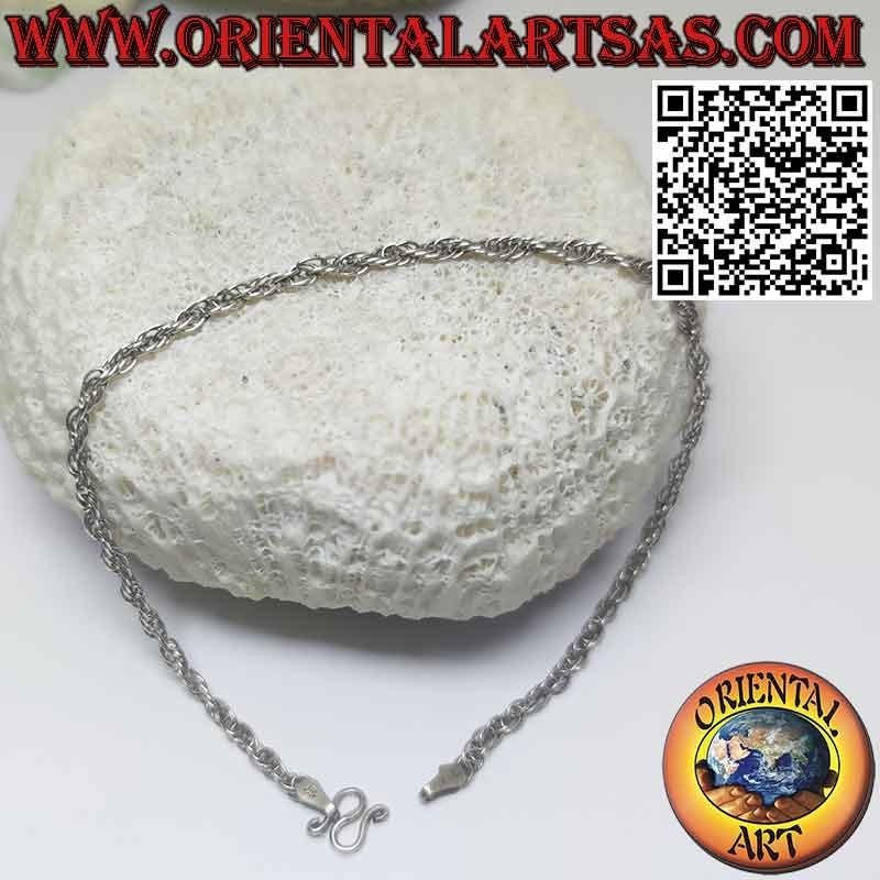 Torchon knit anklet in hypoallergenic nickel-free 925‰ silver