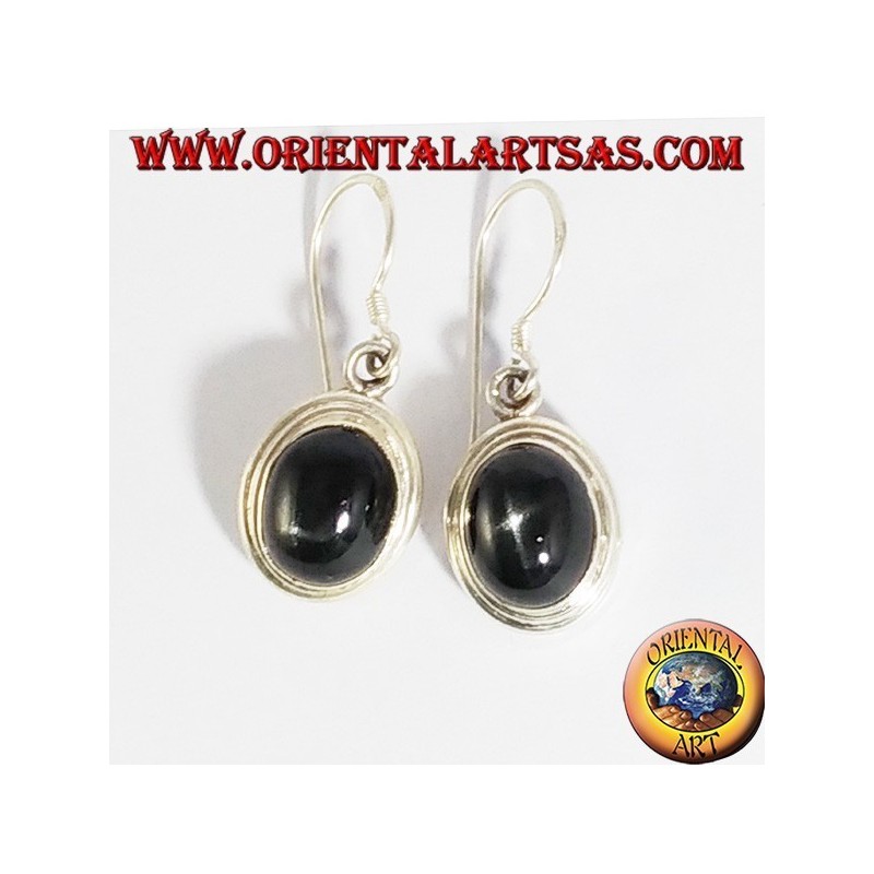 Orecchini pendenti in argento con Black star