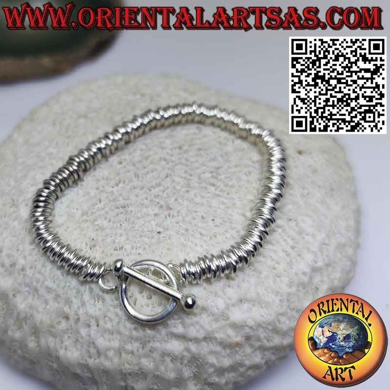 Silver bracelet with rings, Dodo model for women, 16 cm