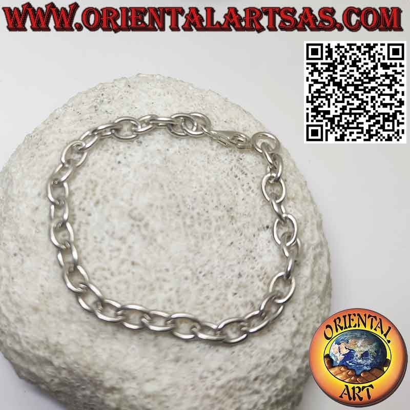 Bracciale Argento Anelli Ovali, Moschettone | Oriental Art
