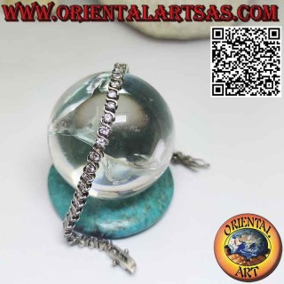 Tennis bracelet in 925‰ silver with individually set zircons