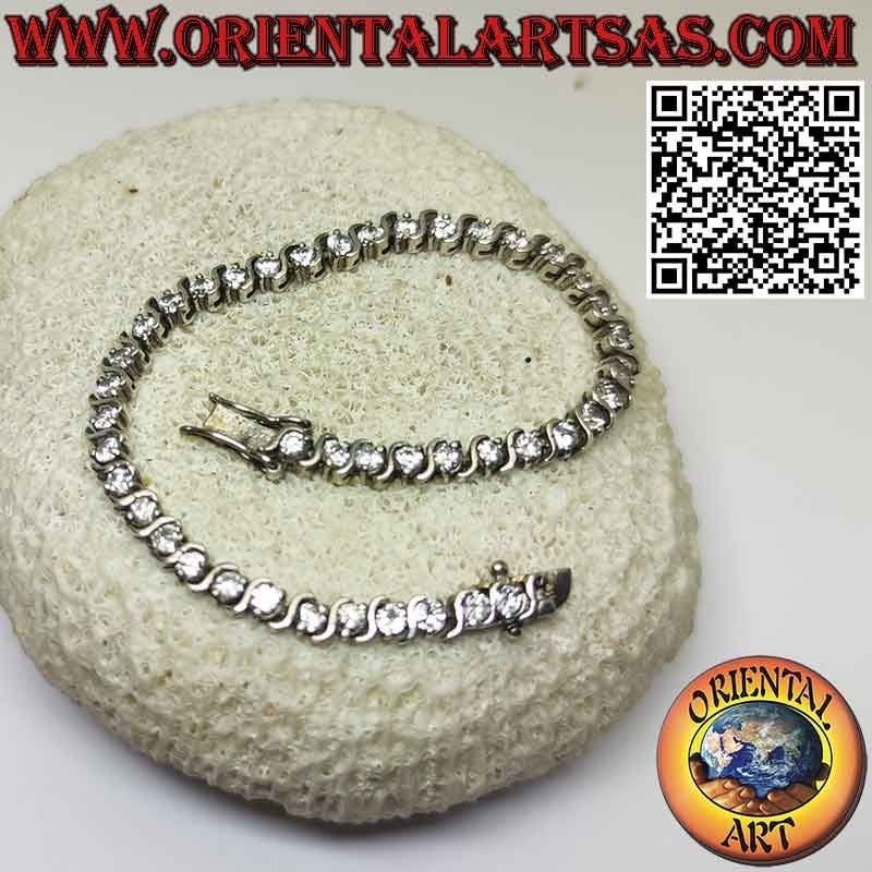 Bracciale tennis in argento 925‰ con zirconi incastonati singolarmente