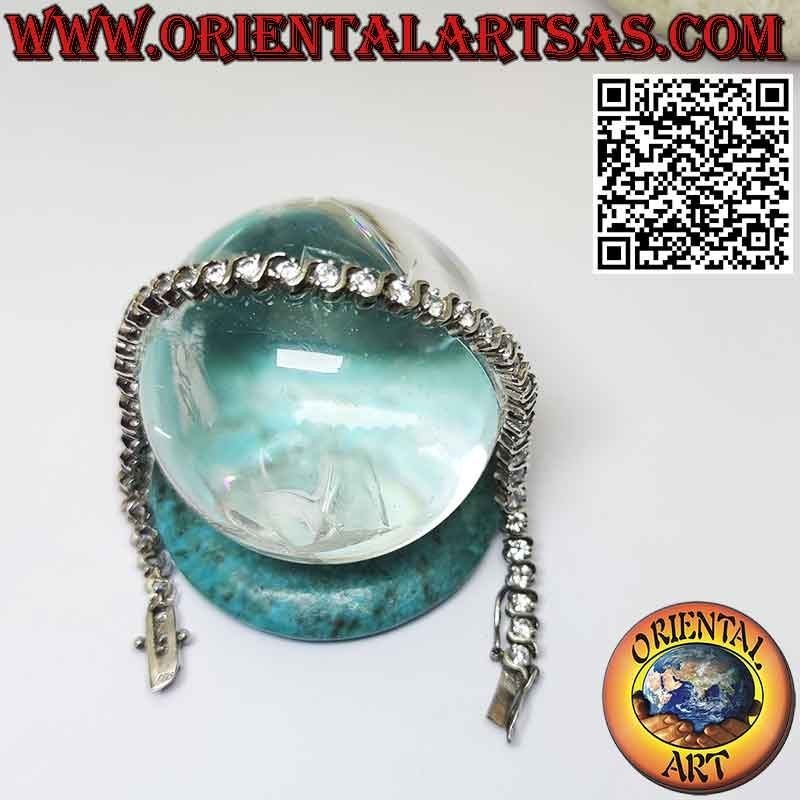 Bracelet tennis en argent 925‰ avec zircons sertis individuellement