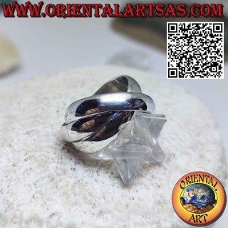 Bague en argent 925 à trois anneaux de 5 mm. * 2 mm. (modèle cartier)