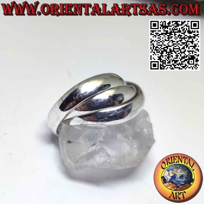 925er Silberring mit drei Ringen, 5 mm. * 2mm. (Cartier-Modell)