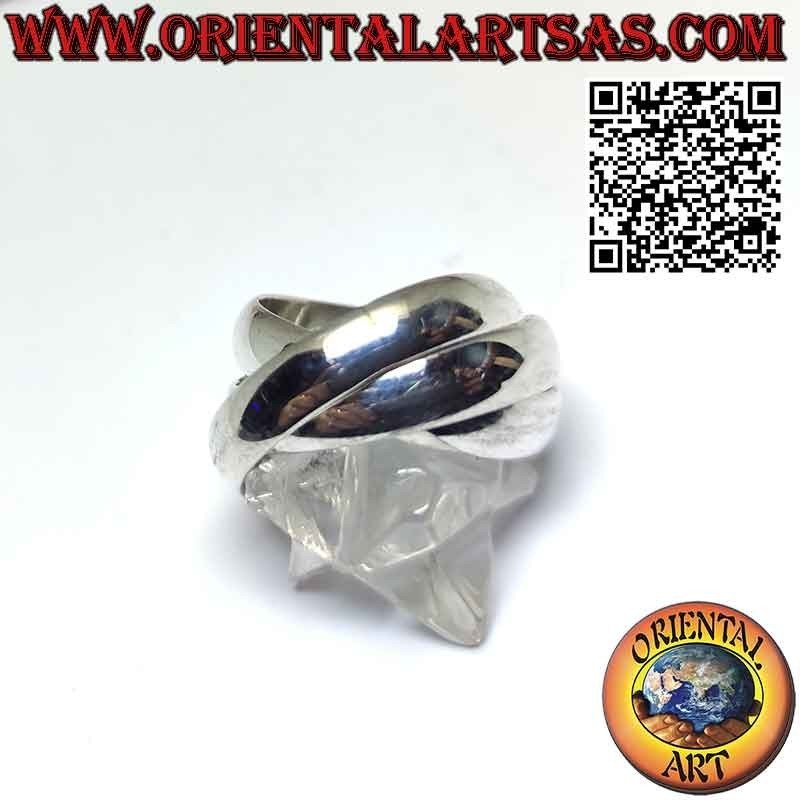 Anillo de tres aros de plata 925 de 5 mm. * 2 mm. (modelo cartier)