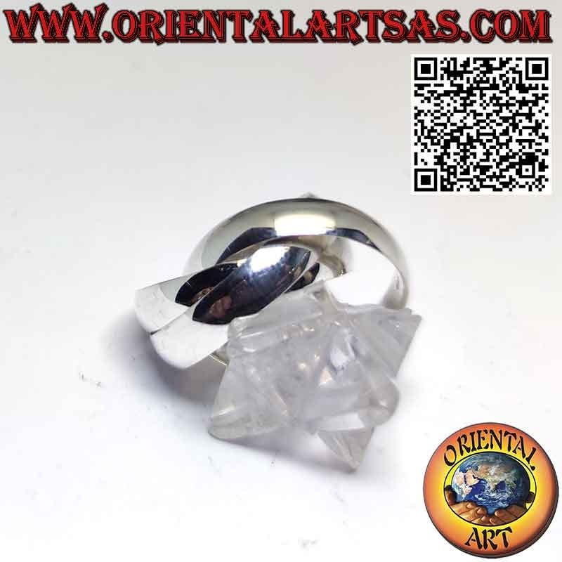 Bague en argent 925 à trois anneaux de 5 mm. * 2 mm. (modèle cartier)