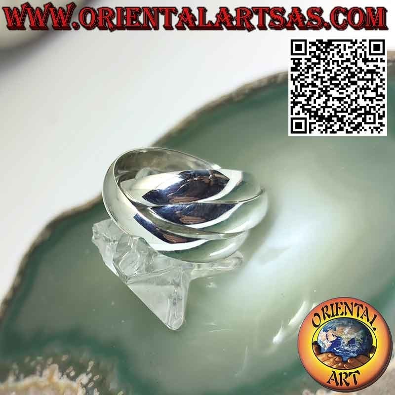 Anello in argento 925  a 3 cerchi da 5 mm. * 1,5 mm. (Modello Cartier)