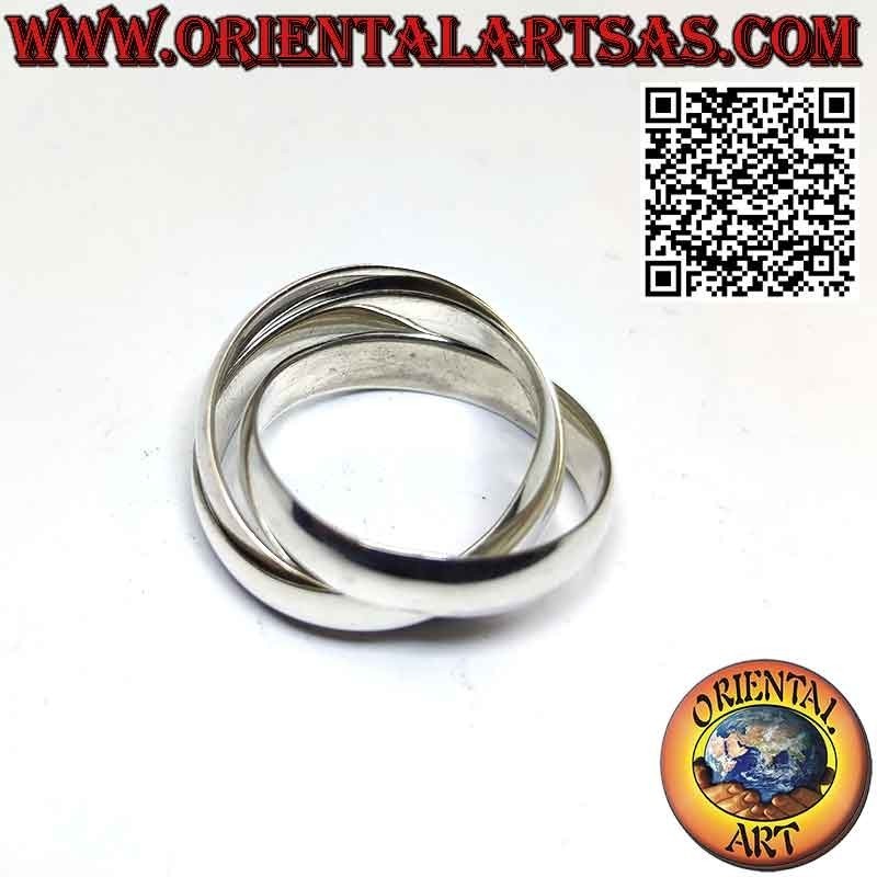 925er Silberring mit 3 Kreisen von 5 mm. * 1,5 mm. (Cartier-Modell)