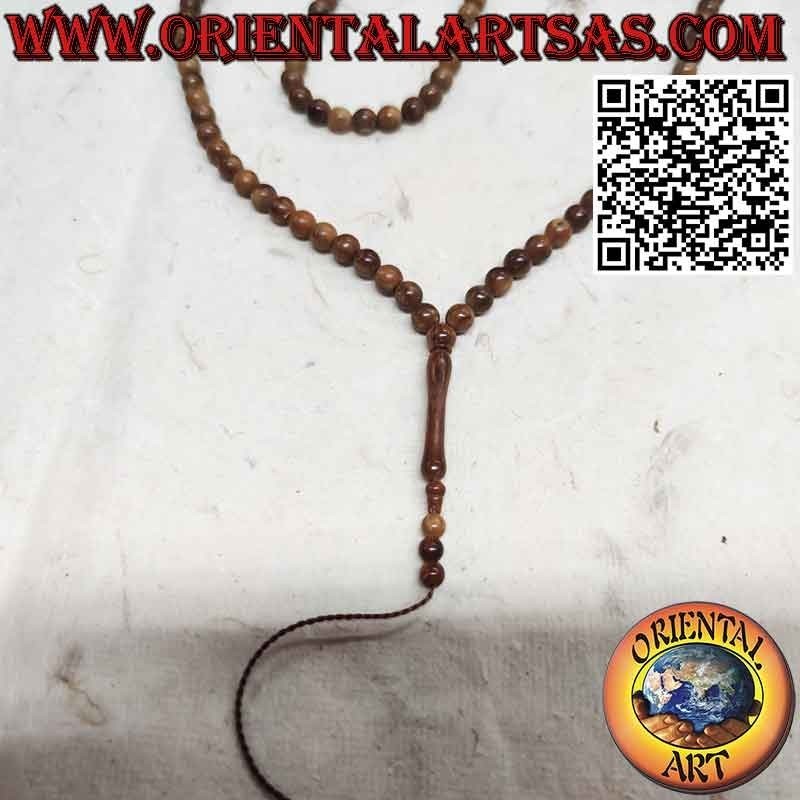 Muslimischer Tasbih, 99 Perlen 8 mm. in Samen von Kuka Koka (Piassava)