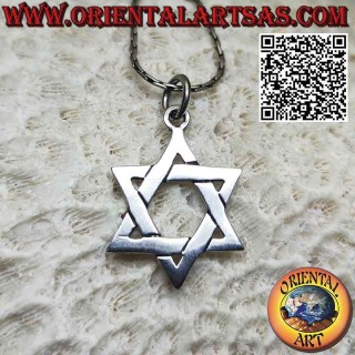 Silver pendant, star of David or better the shield of David, Jewish star