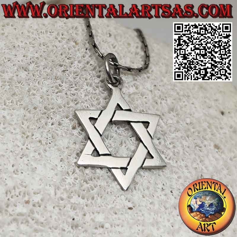 Silver pendant, star of David or better the shield of David, Jewish star