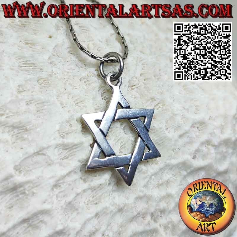 Silver pendant, star of David or better the shield of David, Jewish star