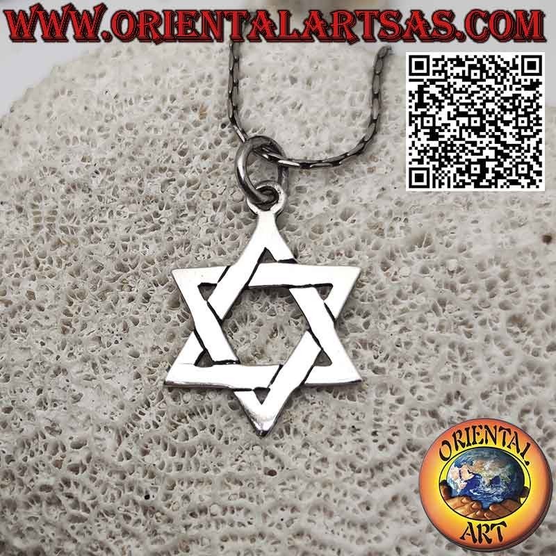 Silver pendant, star of David or better the shield of David, Jewish star