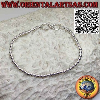Pulsera de plata 925 ‰ con símbolo del infinito con esferas de 3 mm.
