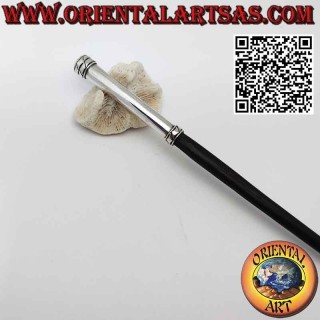 Ebony hair pin with handmade 925 silver cap